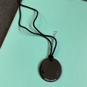 authentic tiffany and co onyx tag necklace